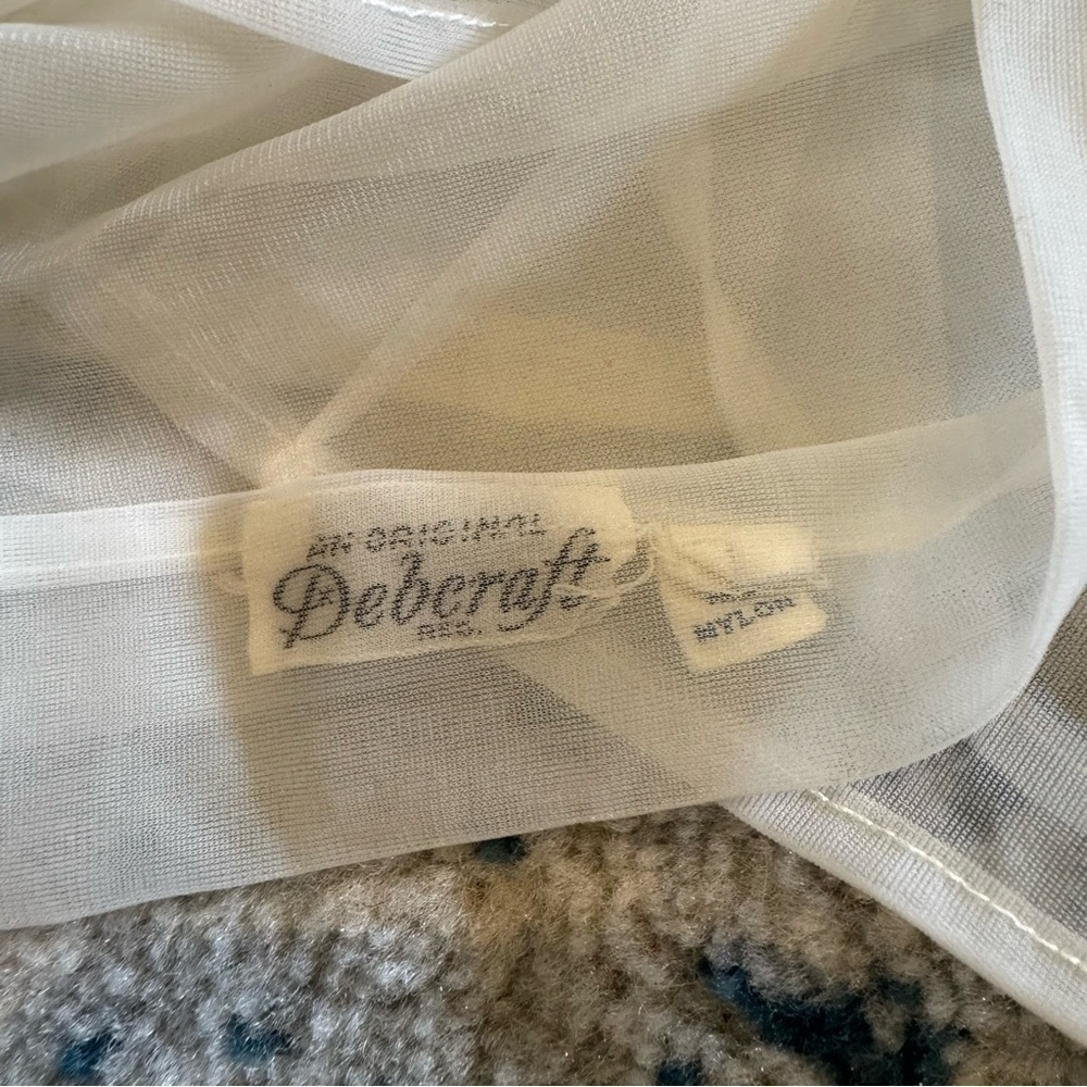 Debcraft 1950s Sheer Nylon Blouse with Rhinestone Details Delicate Details 36 - Picture 9 of 10